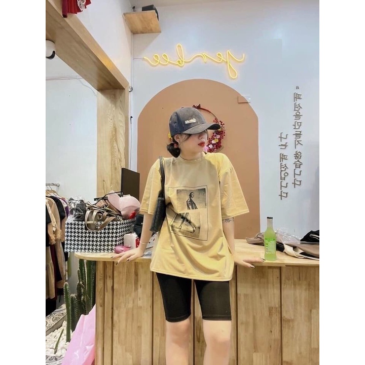 Áo Thun Cô Gái Đóng Khung PEONYB Nữ [FREESHIP]  Phông form rộng tay lỡ in hình vintage, pull 3158 hàn quốc Ulzzang