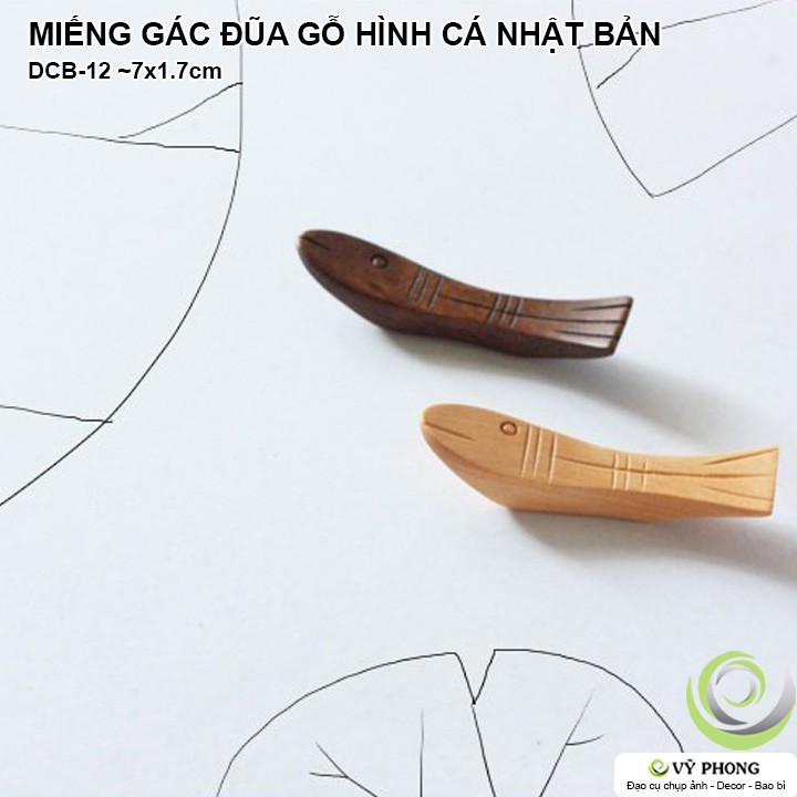 MIẾNG GÁC ĐŨA GỖ HÌNH CÁ NHẬT BẢN TRANG TRÍ BẾP ĐẠO CỤ CHỤP ẢNH SẢN PHẨM INS DCB-12