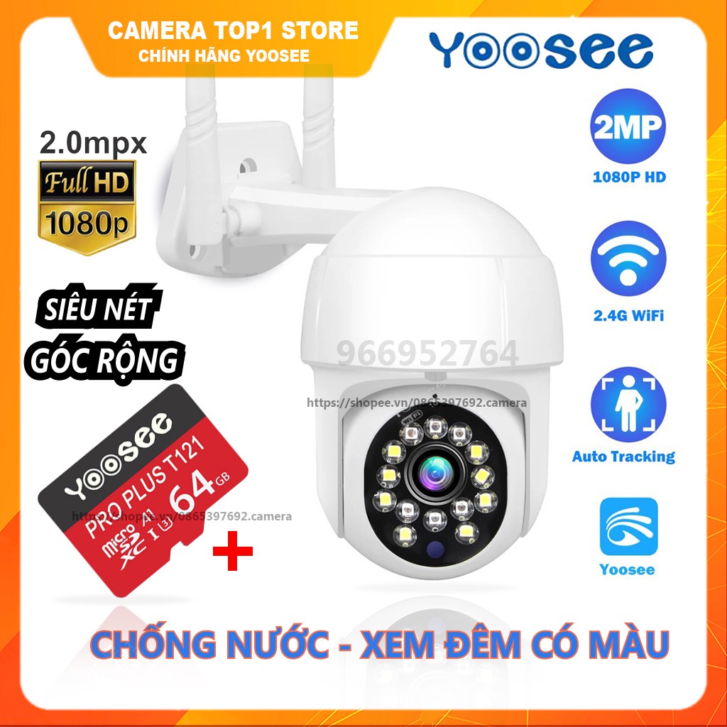 Camera Ngoài Trời YooSee PTZ 14Led 2.0Mpx - 1080P Siêu Nét, Kèm Thẻ Nhớ | BigBuy360 - bigbuy360.vn