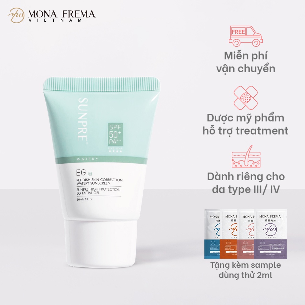Kem Chống Nắng Che Khuyết Điểm Da Mụn Mona Frema SUNPRE High Protection EG Facial Gel 30ml