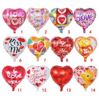 Bong Bóng Nhôm 18 inch Hình Trái Tim In Chữ I LOVE YOU Dùng Trang Trí Tiệc Cưới, Sinh Nhật