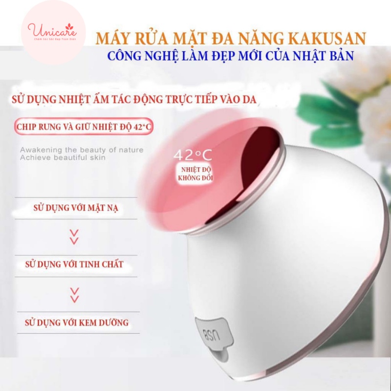 Máy rửa mặt Kakusan - Máy đẩy tinh chất cao cấp 2 trong 1 - Làm sạch sâu, thẩm thấu dưỡng chất, tái tạo cấu trúc da