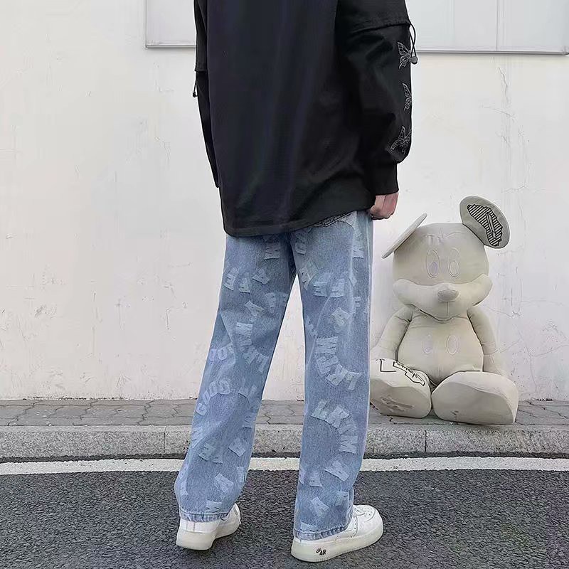 Quần jean ống rộng phong cách đường phố size S-5XL
