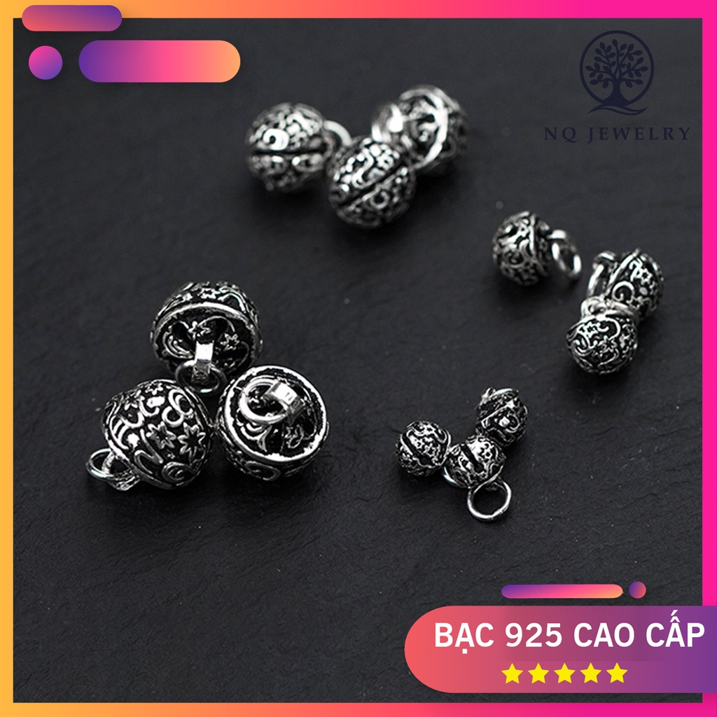 Charm bạc hình chuông tròn mặt treo