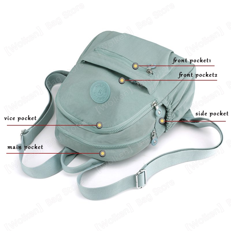 Ba Lô Nylon Nhỏ Siêu Nhẹ Chống Thấm Nước Đơn Giản Cho Nữ