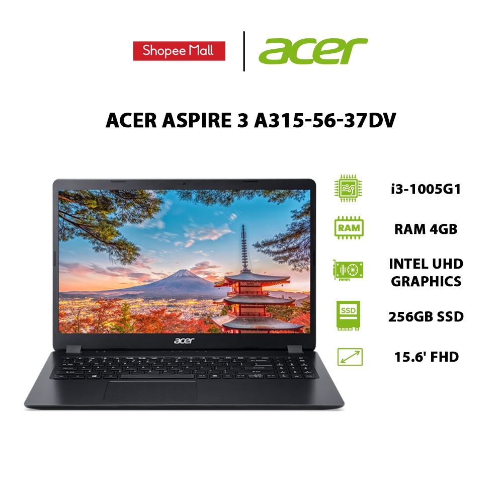 [Mã Elmall1Tr Giảm 5% Đơn 3Tr] Laptop Acer Aspire 3 A315-56-37Dv I3-1005G1...