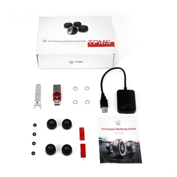 Sản Phẩm Bộ cảm biến áp suất lốp ngoài TPMS dùng cho xe hơi, ô tô sử dụng màn hình Android - TU05X .