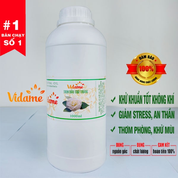 [TRỢ GIÁ] 1 Lít Tinh Dầu Trà Trắng Nguyên Chất VIDAME - Hàng Cao Cấp Nhập Khẩu ẤN, hương hoa thơm sang trọng, thư giãn