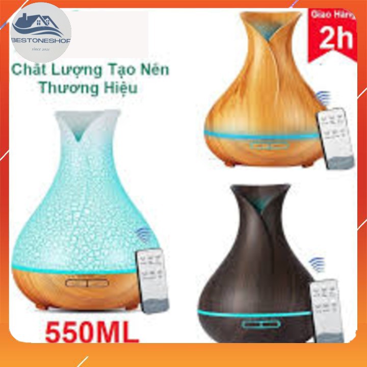 y Xông Tinh Dầu Tán Tinh Dầu Phun Sương TuyLíp 550ml Đèn Led 7 Màu Có Chế Độ Hẹn Giờ Bù Ẩm(Bảo hành 6 tháng)