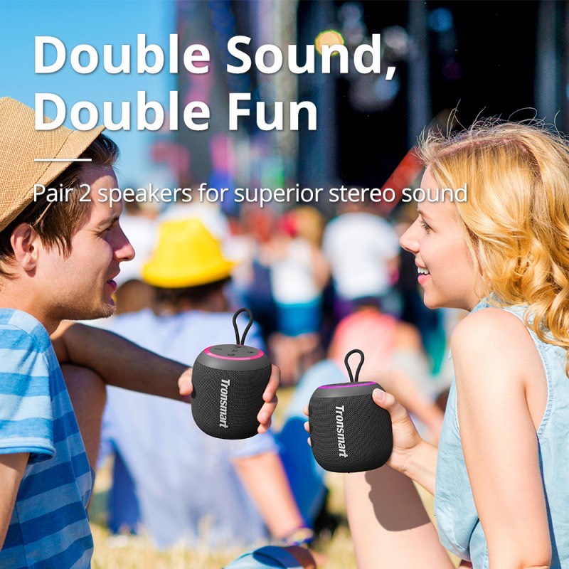 Loa bluetooth 5.3 Tronsmart T7 Mini Loa Di Động công suất 15W, Chống Thấm Nước  IPX7 , Chế Độ Đèn LED ngoài trời