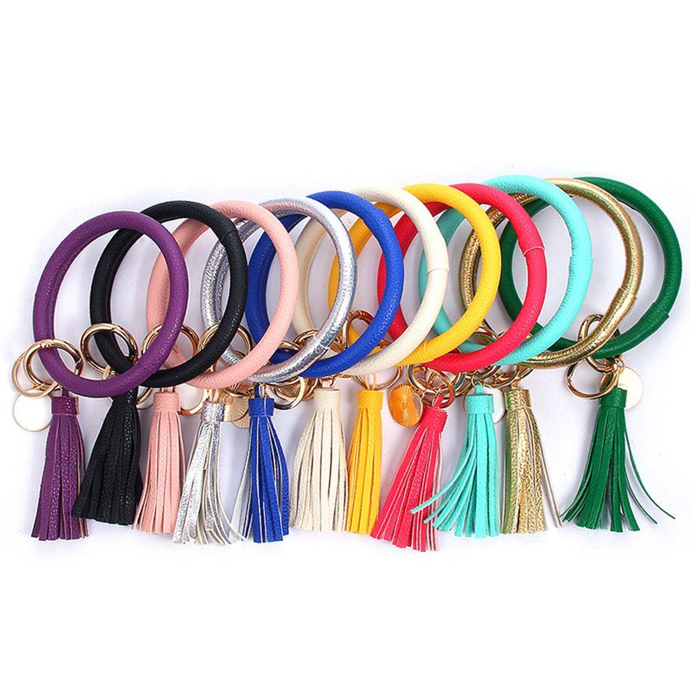 PATH Vòng Tay Da PU Mặt Tròn Khắc Chữ Free Your Hands Phong Cách Boho
