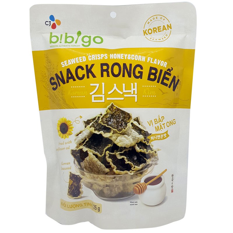 SNACK RONG BIỂN VỊ BƠ MẬT ONG BIBIGO GÓI 25G