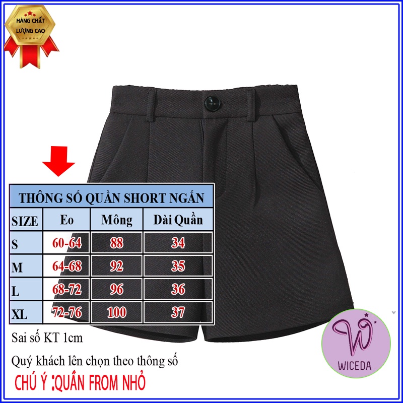 Quần short nữ ngắn cạp chun xinh khóa thật , quần sooc chất đẹp 3 màu đen trắng be sáng Wiceda QS361