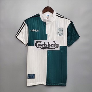 95 / 96 Camiseta De Futebol Liverpool Away Qualidade Superior 1: 1 Retrô Camiseta De Futebol