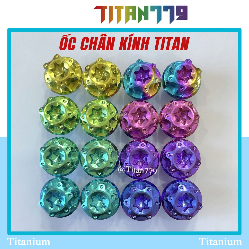 (41) Ốc CHÂN KÍNH, CHÂN GƯƠNG Titan Gr5 XỊN 10li10 10li đầu SALAYA, đầu dù, cho Exiter Winner Wave Dream Sirius Satria