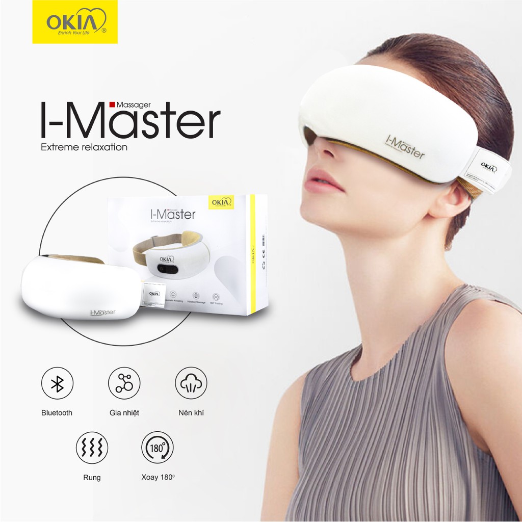 Máy Massage Mắt OKIA I-Master KWH974 - Máy Mát Xa Mắt, Giảm Quầng Thâm, Tăng Lưu Thông Máu, Thư Giãn