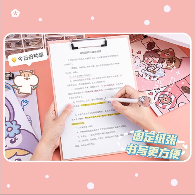 Bìa kẹp tài liệu, bảng trình ký A4 hình cô gái siêu cute BAG U BKCOGAI21