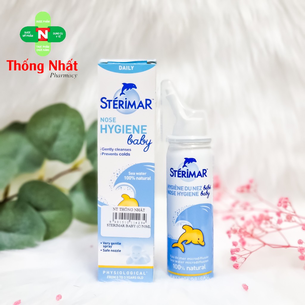 Xịt muối biển ngừa sổ mũi, nghẹt mũi cho bé Sterimar 50ml