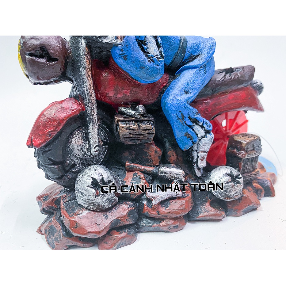 TIỂU CẢNH MÔ TÔ TRANG TRÍ BỂ CÁ TIỂU CẢNH 14X6X12CM