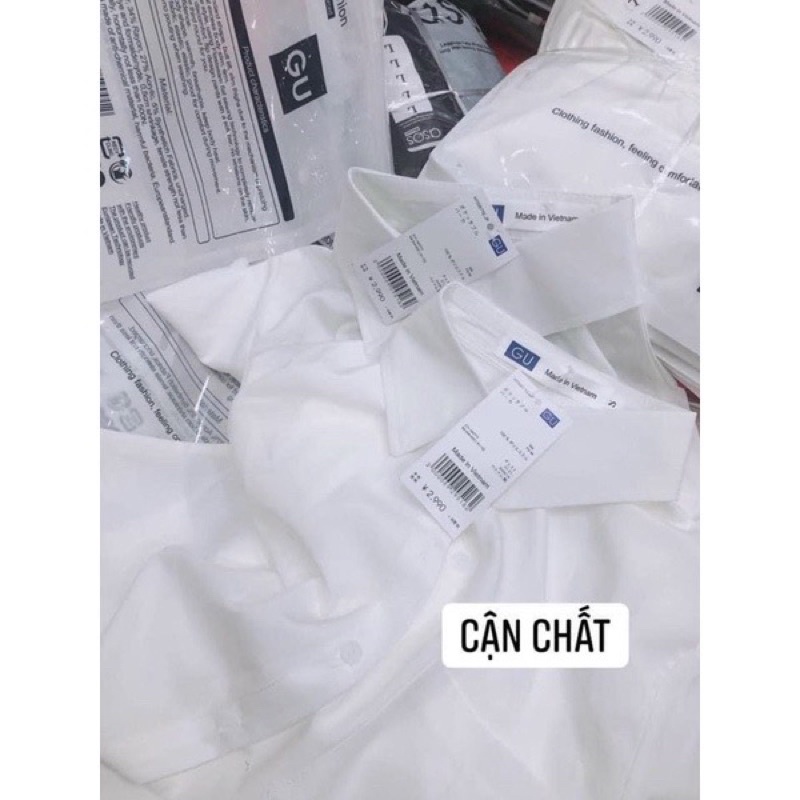 SƠ MI G.U CỘC TAY TÚI NGỰC