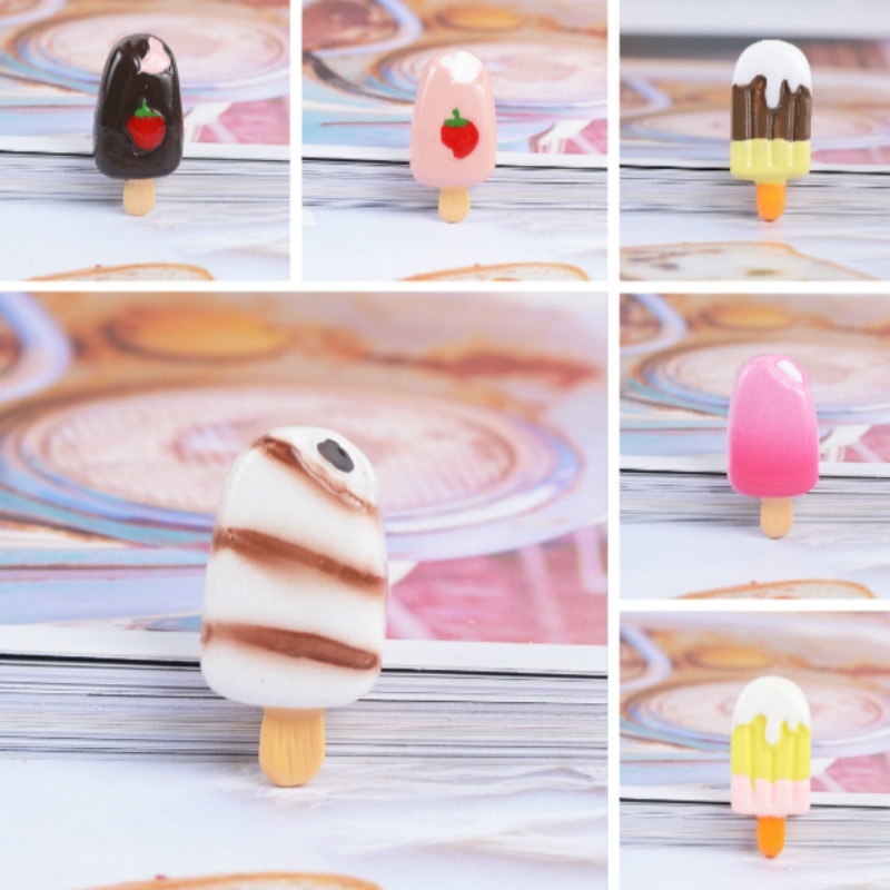Set 10 Phụ Kiện Trang Trí Tủ Lạnh Hình Que Kem Xinh Xắn