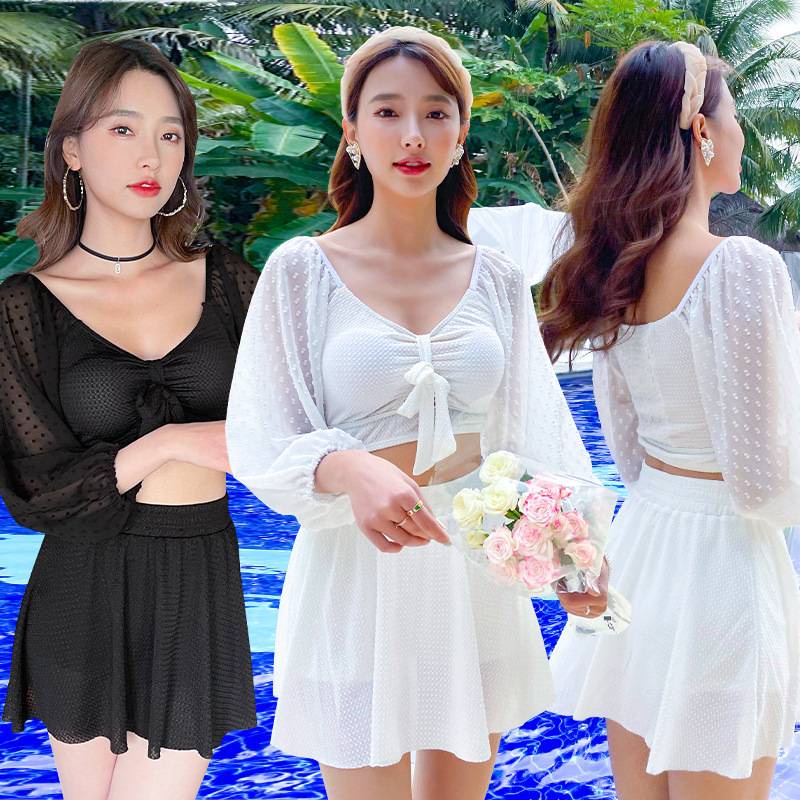 Bộ Đồ Bơi Hai Mảnh Tay Dài Màu Trơn Phong Cách Hàn Quốc Mới Ds-058921 | BigBuy360 - bigbuy360.vn