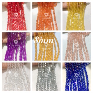 {Freeship}70 Hạt pha lê bánh cam 8mm đẹp giá rẻ làm trang sức lấp lánh