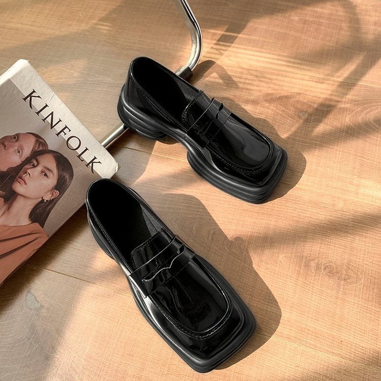 Giày Da Đế Dày Phong Cách Anh Quốc Thời Trang Cho Nữ