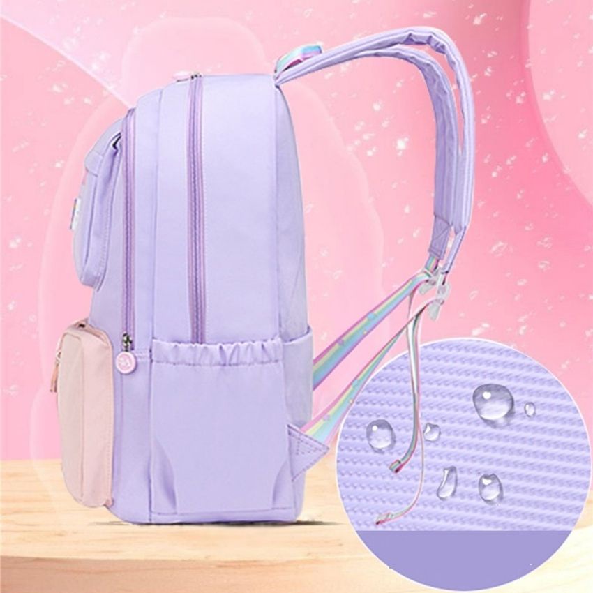 Cặp balo học sinh nữ đi học cấp 1,2 size 39cm chất liệu vải dù cao cấp chống thấm nước,chống xước có nhiều ngăn BLHS10