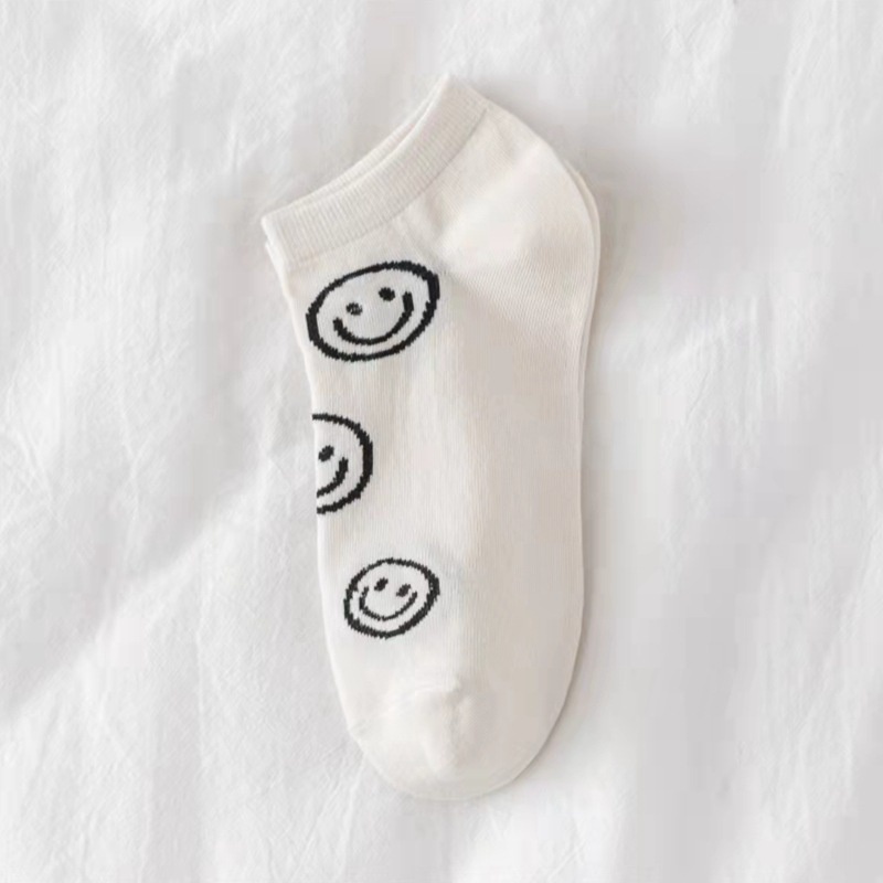 Vớ Cotton Cổ Thấp Màu Trắng Đen Phong Cách Nhật Bản Thời Trang Xinh Xắn Cho Nữ