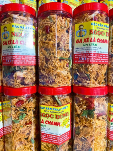 Gà Xé Lá Chanh ( ăn liền ) là món ăn yêu thích của Shop Đặc Sản Biển Phan Thiết NGỌC DŨNG; Hộp 200 gram. HSD 12 tháng