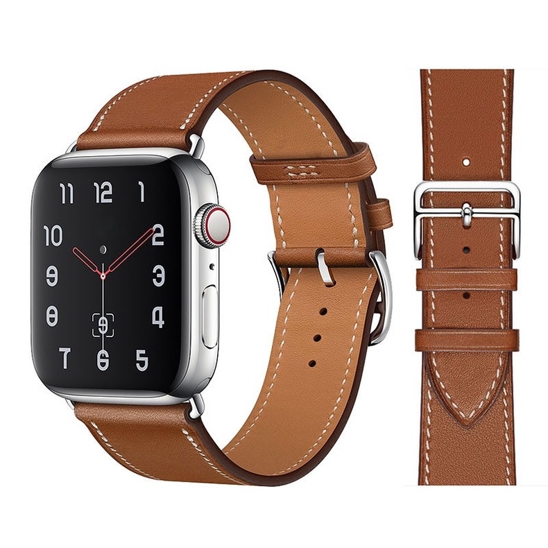 Dây đeo làm từ da chất lượng cao thời trang cho Apple watch 40 44 42 38 MM Series 6 Se 5 4 3 2