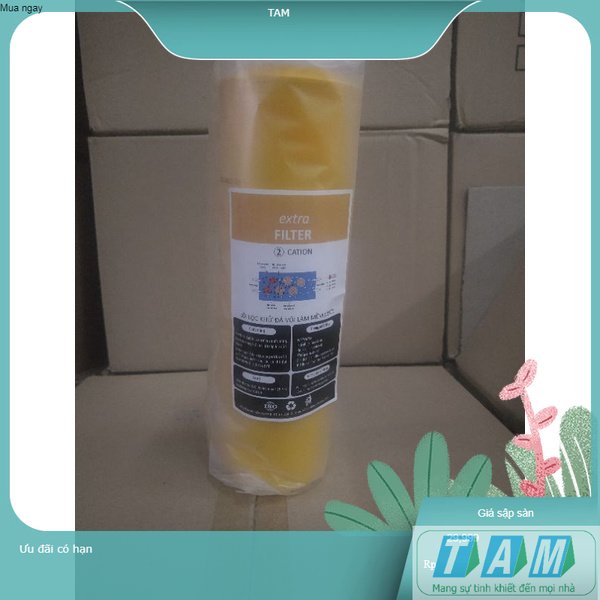 Lõi khử đá vôi cation 10 inch dùng cho nguồn nước nhiều canxi,magie... nước cứng