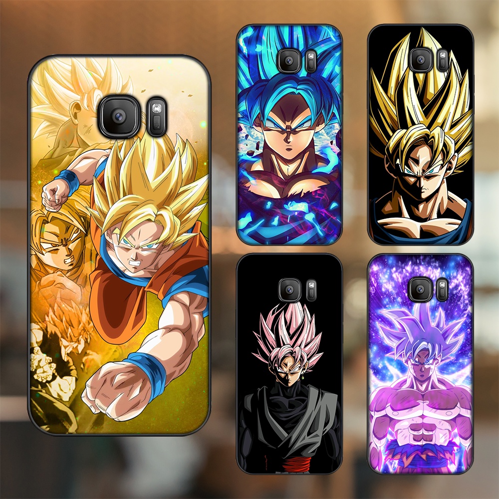 Ốp lưng Samsung S6, S6 Edge, S6 Edge Plus, S7, S7 Edge viền đen in hình Goku Dragon Ball