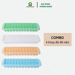 Combo 4 khuôn nhựa làm đá, khay đá 48 viên duy tân giao màu ngẫu nhiên