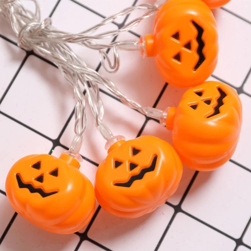 Dây Đèn LED 1 / 3M Hình Quả Bí Ngô Trang Trí Halloween