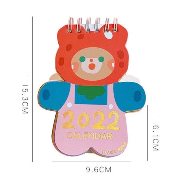 Lịch 2022 cute trang trí ghi chú đa năng gấu thỏ 3d sắc màu thiết kế sáng tạo