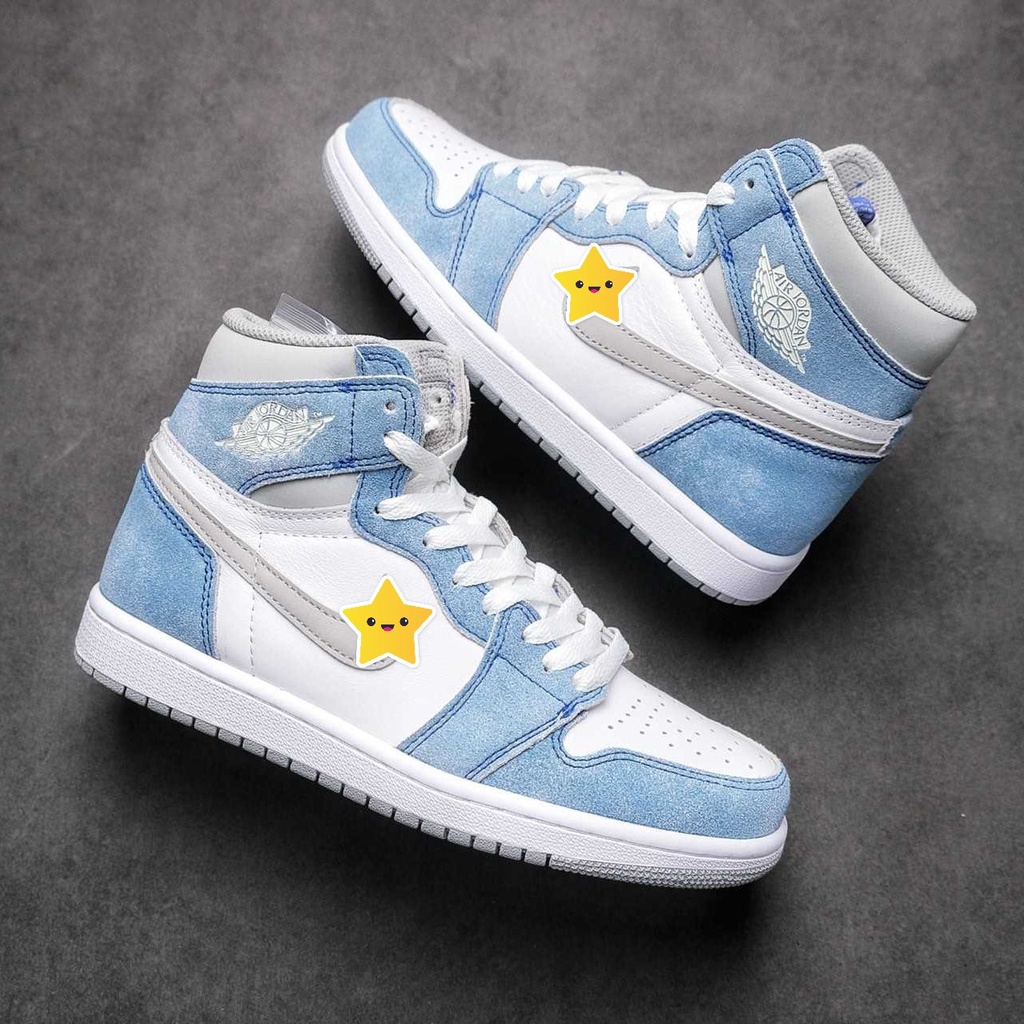 Giày 𝐉𝐨𝐫𝐝𝐚𝐧 1  hyper royal xanh nỉ cao cổ mới, Giày JD1 xanh loang nam nữ hot nhất 2022