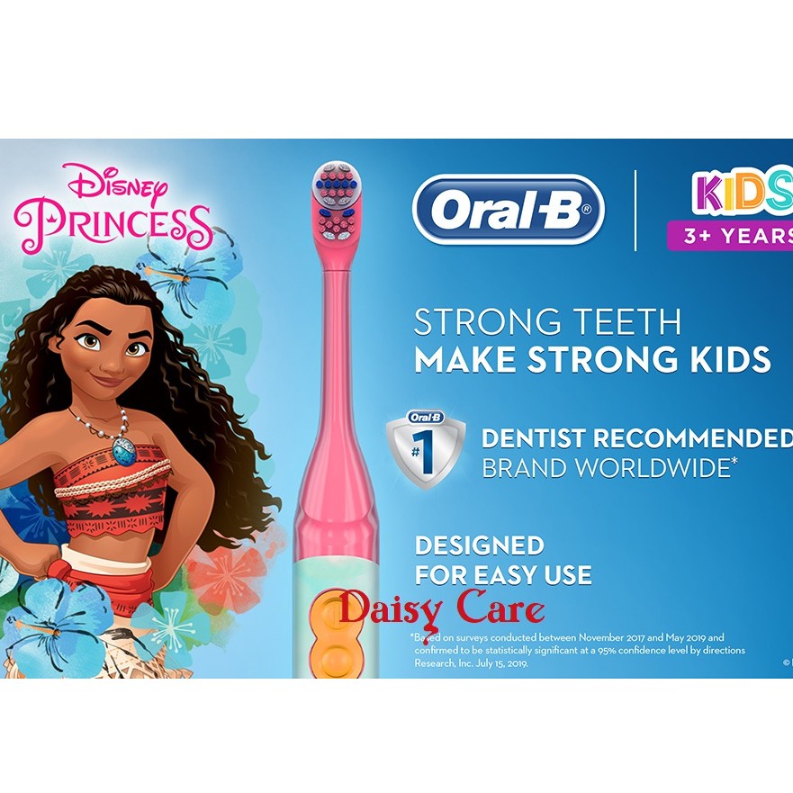Bàn chải đánh răng chạy pin Oral B cho bé yêu Disney Princess, Pixar, Star War, Toy Story