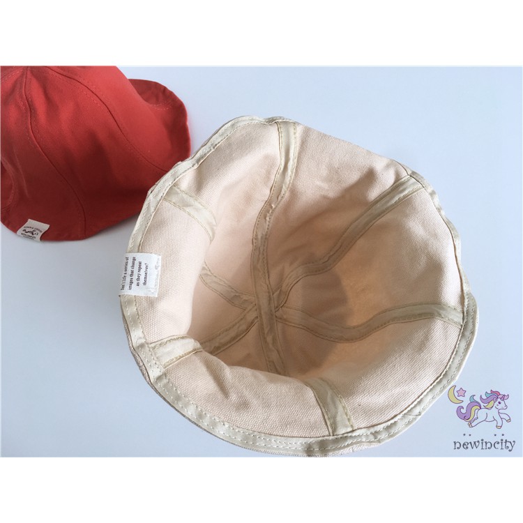 Nón Tròn Vành Màu Trơn Phong Cách Hàn Quốc Cho Bé