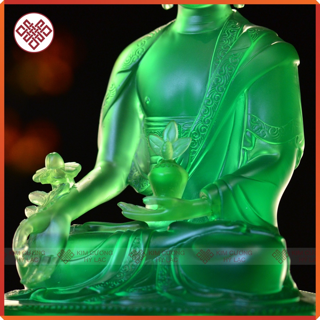 Tượng Phật Dược Sư [Kim Cương Hỷ Lạc] Màu Xanh Lá