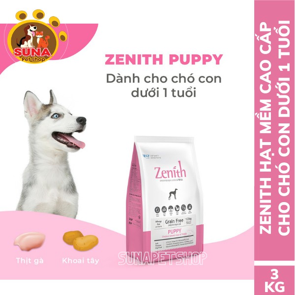 Thức ăn hạt Mềm Zenith Puppy 3kg cho chó Con