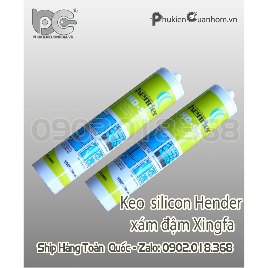 Keo Silicone màu xám đậm Xingfa hiệu Hender