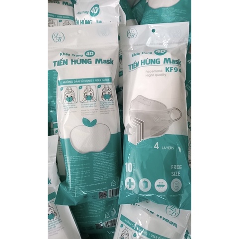 (Trợ giá) KHẨU TRANG KF94 TIẾN HÙNG MASK 10c kháng khuẩn, chống bụi, bảo vệ hô hấp - chuẩn- rẻ