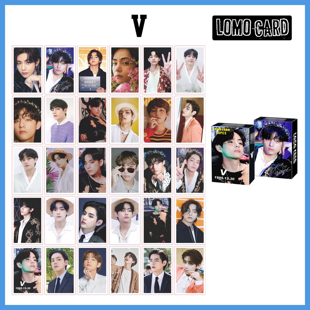 Hộp thẻ ảnh lomo thành viên nhóm nhạc BTS 2022 V JIMIN JUNGKOOK JIN phiên bản Season's Greetings làm album bưu thiếp