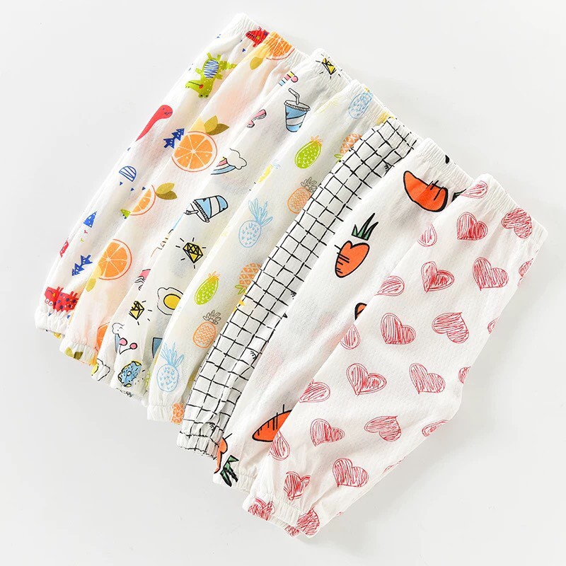 Quần dài bé trai và quần dài bé gái chống muỗi nằm điều hòa chất cotton giấy QATE282