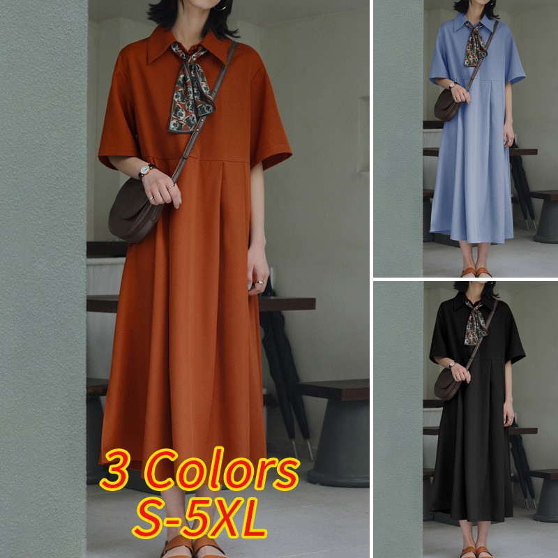 Đầm VONDA Tay Ngắn Dáng Rộng Phối Nút Gài Thiết Kế Đơn Giản Thời Trang Thanh Lịch | BigBuy360 - bigbuy360.vn