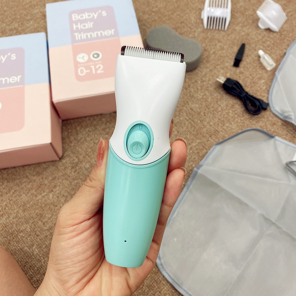 TÔNG ĐƠ CẮT TÓC BABY'S HAIR TRIMMER PM13124 - XANH CHO BÉ FREESHIP Nhiều Cữ Cắt Phù Hợp Mọi Loại Tóc