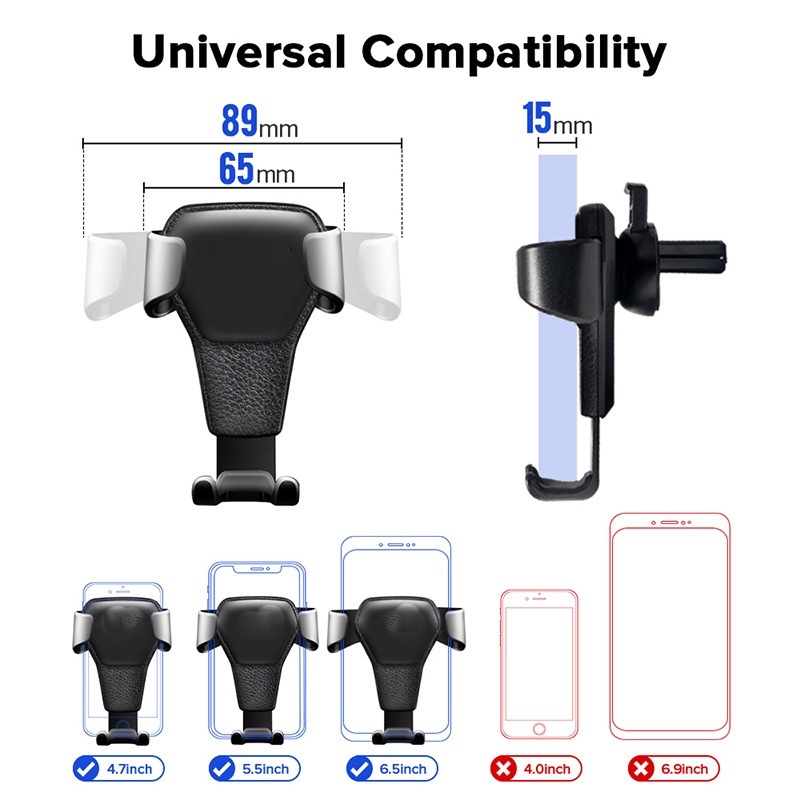 Giá Đỡ Điện Thoại / Thiết Bị Định Vị GPS Gắn Lỗ Thông Gió Xe Hơi Cho iPhone 11 Pro XS Max Xiaomi Huawei