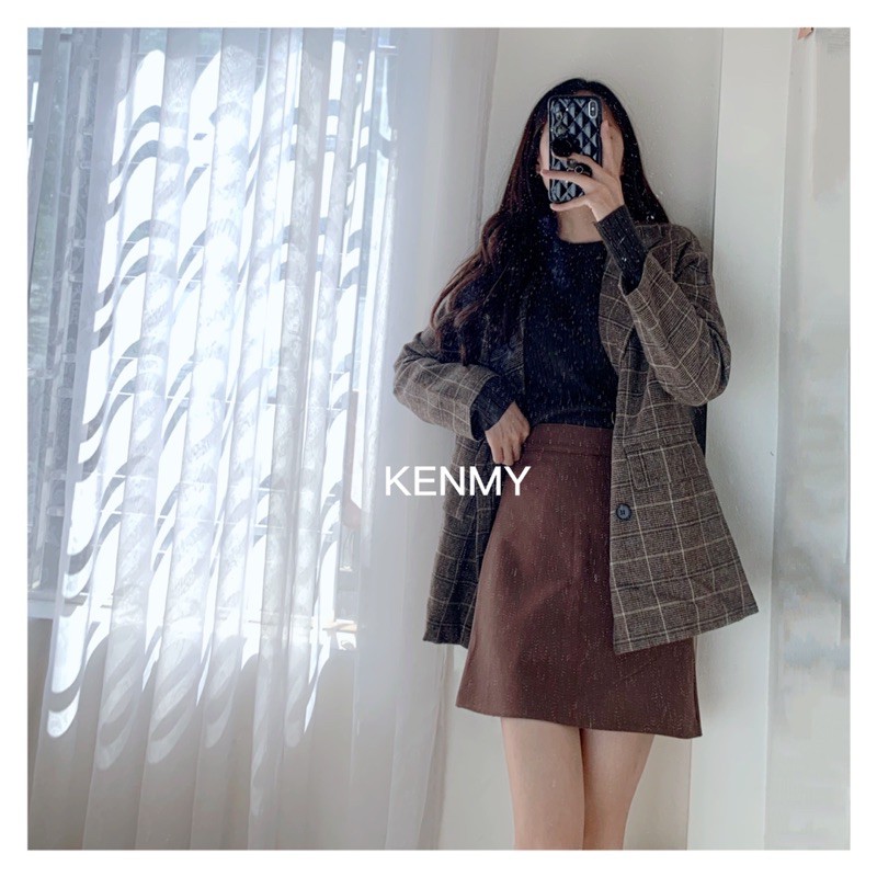Áo blazer dạ kẻ 2 lớp [ HÌNH THẬT]